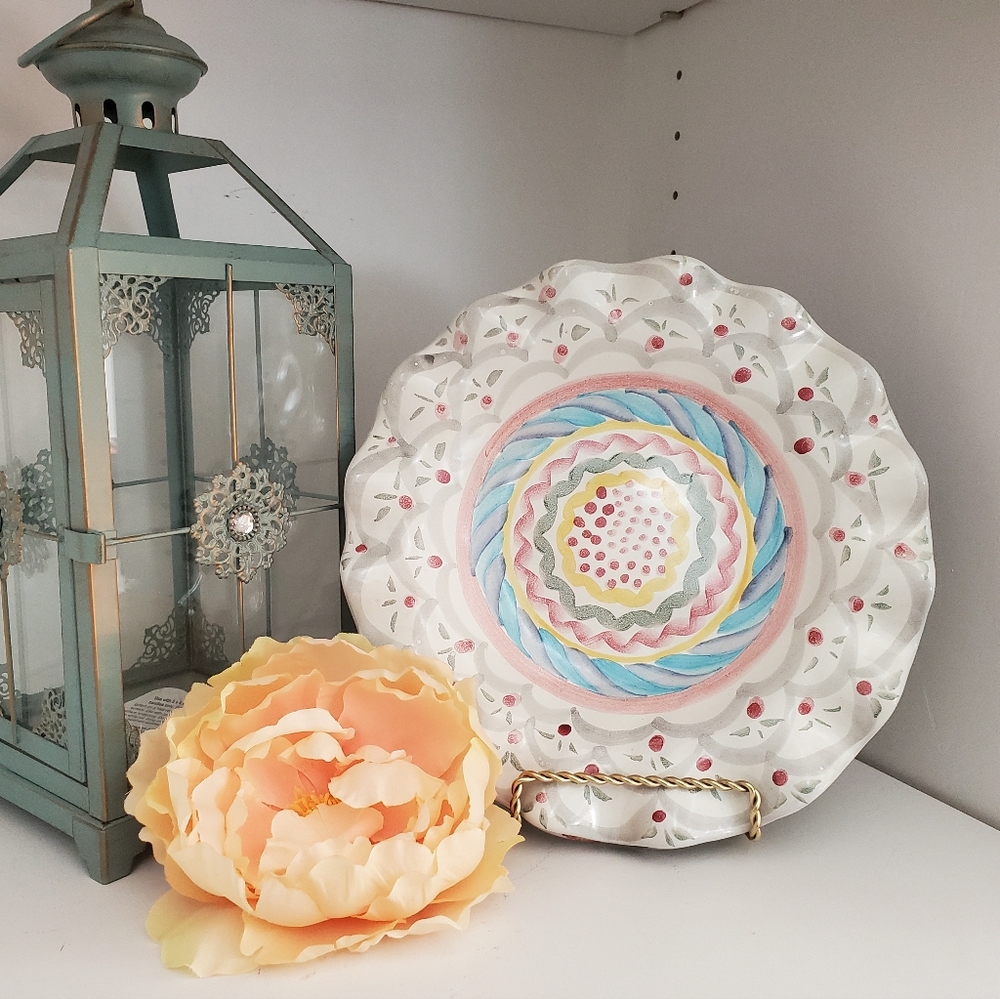Mackenzie Childs Vintage Ruffled Edge Plate